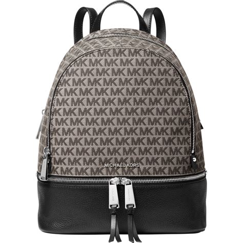 Michael Kors Rhea Zip Medium Backpack, Black/Light Cream